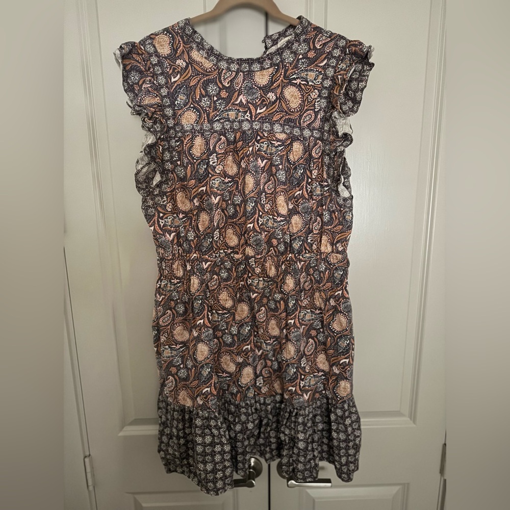 Universal Thread Paisley Mini Dress - Blue and Orange size XL